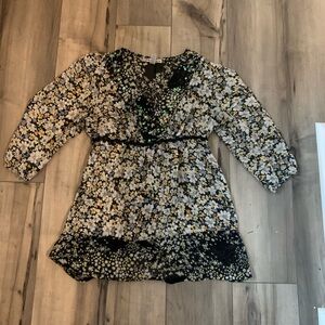 American Rag Y2K babydoll forest fairy, burn out micro floral & sequin, lace